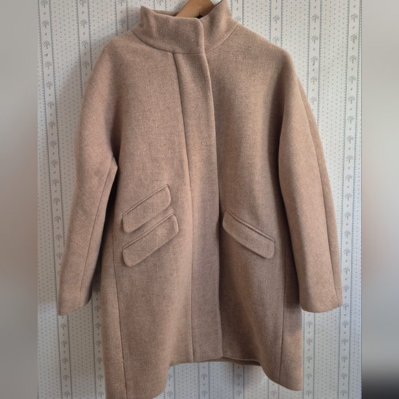 J. Crew Italian Stadium Cloth Wool Blend Cocoon Coat - Picture 2 of 16